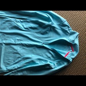 Blue pullover 1/2 zip warmup top